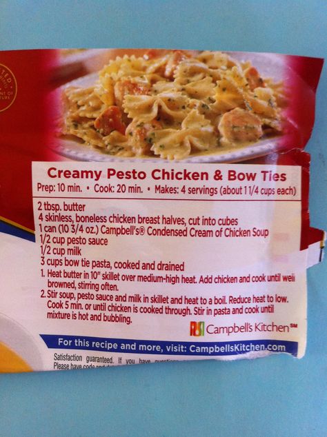 Creamy Pesto Chicken & Bow Ties  This sounds Yummy!! Creamy Pesto Chicken, Creamy Pesto, Bowtie Pasta, Pesto Sauce, Pesto Chicken, Boneless Chicken Breast, Top Recipes, Boneless Chicken, Cream Of Chicken