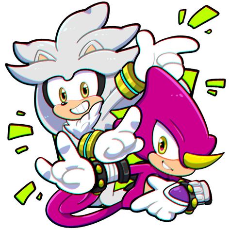 Espilver Sonic, Silver And Espio, Espio And Silver, Espilver Fanart, Espio X Silver, Silver X Espio, Anime D, Silver The Hedgehog, Sonic Fan Characters