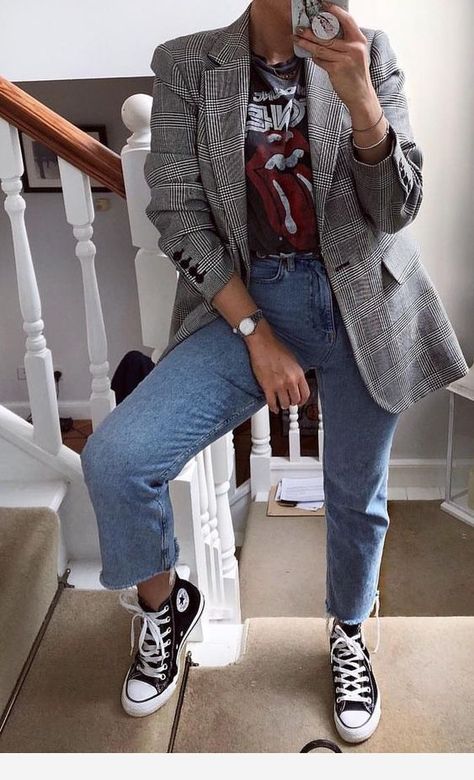 How To Style Converse How To Style Converse, Classy Jumpsuit, Bohol, Outfits With Converse, Mode Casual, Mode Inspo, Blazer Outfits, 가을 패션, Looks Style