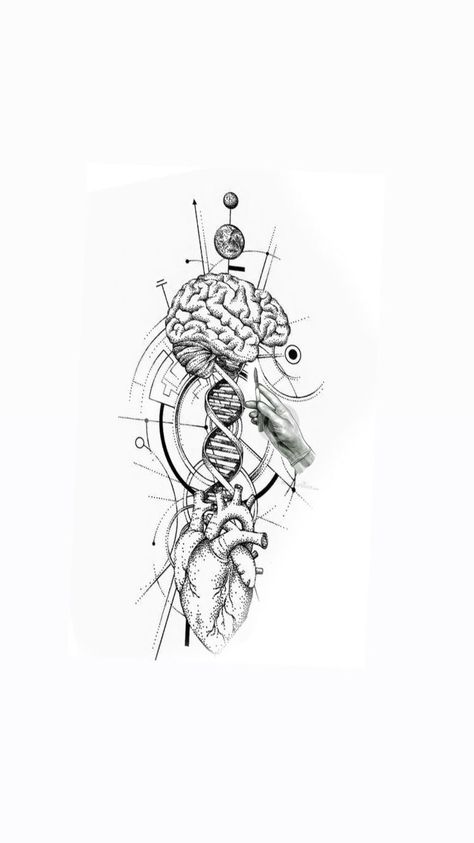 Anatomy Inspired Tattoos, Medical Related Tattoos, Anatomy Tattoo Designs, Medicine Tattoo Ideas Symbols, Cool Medical Tattoos, Tattoos Medical, Aura Tattoos, Concept Tattoo, Fibonacci Tattoo