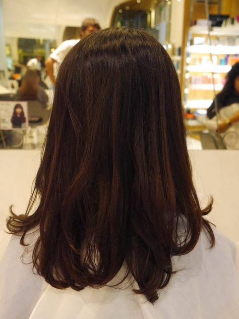 Volume Rebond Rebond Hairstyle, Short Hair Rebond, Volume Rebond, Hair Rebond, Rebonded Hair, Long Hair Cuts Straight, Straight Layered Hair, Long Length Hair, Short Wave