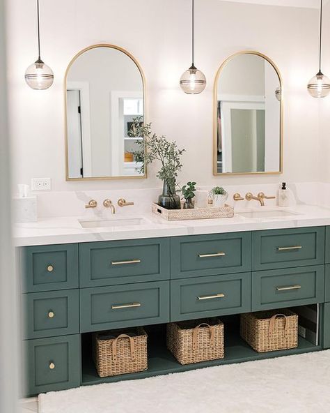 Bedroom Closet And Bathroom, Double Bathroom Vanity Ideas, Double Sink Bathroom Ideas, Kids Bathroom Vanity, Teen Bathrooms, Turquoise Bathroom, Girl Bathrooms, New House Bathroom, Full Bathroom Remodel