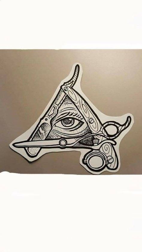 Hairdresser Tattoos, Barber Tattoo, Barber Logo, Food Tattoos, Barbershop Design, Tattoo Zeichnungen, Muster Tattoos, Seeing Eye, All Seeing Eye