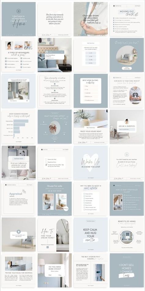 Canva For Realtors, Real Estate Instagram Aesthetic, Instagram Post Ideas Aesthetic Template, Instagram Ideas Post Layout, Canva Templates Aesthetic, Mindfulness Instagram Feed, Healthcare Social Media Posts, Canva Template Ideas Aesthetic, Realtor Instagram Aesthetic