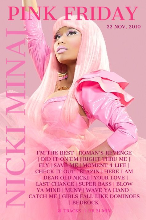 Nicki Minaj Poster Retro, 200s Posters, Pink Y2k Poster, Nicki Minaj Poster, Nicki Minaj Album, 2000s Posters, Nicki Minaj Pink Friday, Murs Roses, Printable Wall Collage