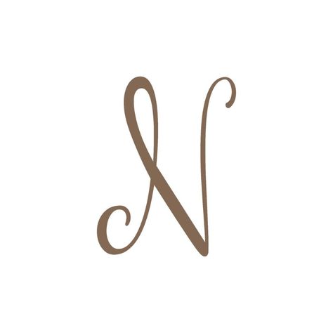 Cursive N, N Letter Design, Laser Cut Metal Wall Art, Laser Cut Wall Art, The Letter N, Cursive Tattoos, Script Monogram, Laser Cut Metal, Initial Monogram