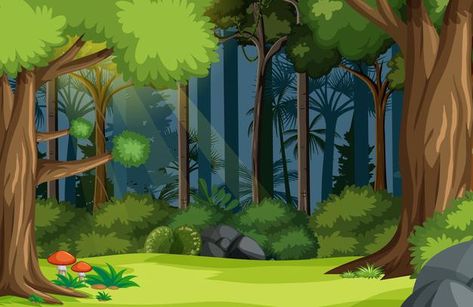 Cartoon Forest Background, Forest Images, Free Green Screen Backgrounds, Cartoon Forest, Diy Waterfall, Forest Cartoon, Software Art, Amazon Forest, Vector Nature