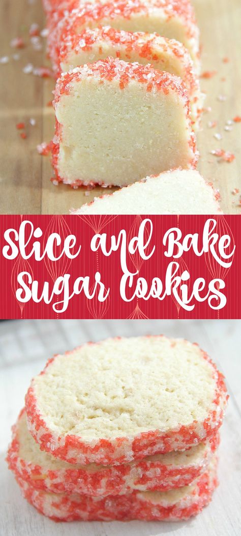 Slice and Bake Sugar Cookies #christmas #cookies Easy Christmas Slice And Bake Cookies, Sugar Cookie Slice And Bake, Sliced Sugar Cookies, Slice And Bake Cookies Recipes Christmas, Rolled Sugar Cookies Christmas, Cut And Bake Cookies, Slice And Bake Cookies Christmas, Slice And Bake Christmas Cookies, Slice And Bake Cookies Recipes