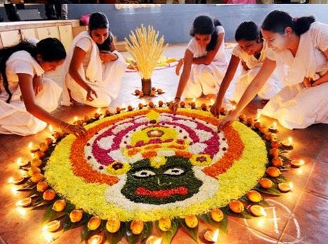 Find complete festival list in Kerala... Onam Festival Kerala, Onam Pookalam Design, Happy Onam Wishes, Onam Sadhya, Onam Wishes, Pookalam Design, Traditional Rangoli, Onam Celebration, Onam Festival