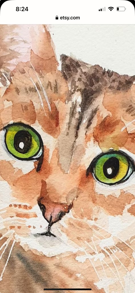 Watercolor Art Portrait Easy, Watercolor Art Owl, Cat Watercolour Painting, Cat Art Tutorials, Watercolor Art Cat Easy, Cat Portraits Painting Acrylics, Watercolour Animals Easy, Watercolor Animals Tutorial, Watercolor Cat Easy