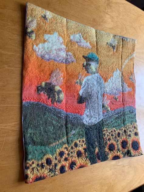 Album Cover Cross Stitch, Album Cover Rug, Flowerboy Album Cover, Stitch Art, Tyler The Creator, Cross Stitch Art, Room Inspo, Album Covers, Cross Stitch