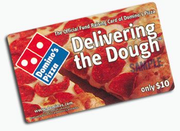 Dominos Pizza fundraising card