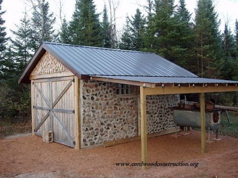 Cordwood Sheds of Excellence – Cordwood Construction ™ Cordwood Homes, Workshop Shed, Wood Shed Plans, Cord Wood, Lean To Shed, Sugar Shack, Barns Sheds, Garage Shed, Fa Fal