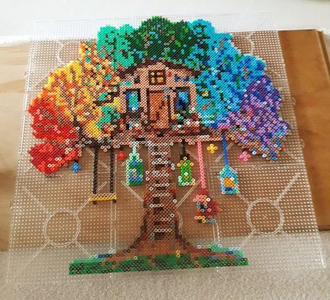 Perler Beads Wall Decoration, Display Perler Bead Creations, Huge Perler Bead Creations, Pyssla Ideas 3d, Large Perler Bead Patterns, Perleplader Ideas Cute, Peeler Bead Pattern, Perler Beads Ideas 3d, Hamahelmi Ideas