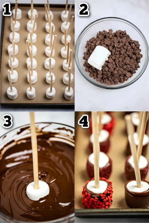 Chocolate Dipped Marshmallows are a fun activity for any holiday, made with marshmallows dipped in melted chocolate and rolled in sprinkles! Marshmallow Dipped In Chocolate, Marshmallow Dipped, Dipped Marshmallows, Chocolate Dipped Marshmallows, Marshmallow Dip, Dipped In Chocolate, Marshmallow Pops, Melted Chocolate, Chocolate Dipped