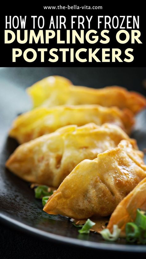 How To Air Fry Frozen Dumplings (or Potstickers) Potstickers In Air Fryer, Frozen Pot Stickers, Air Fryer Potstickers, Frozen Potstickers, Chinese Food Restaurant, Fried Recipes, Frozen Dumplings, Cooks Air Fryer, Air Fried Food