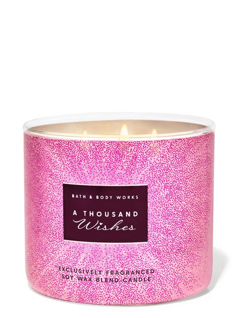 A Thousand Wishes 3-Wick Candle | Bath & Body Works Pink Bath And Body Works Candle, Bath And Body Works Candles, Pink Prosecco, A Thousand Wishes, Candle Bath, Bath Body Works Candles, Pink Baths, Fragrance Ingredients, 3 Wick Candle