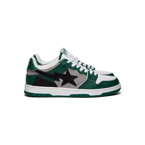 A BATHING APE SK8 STA #1 M1 (GREEN) Bapesta Shoes Green, Luxury Green High-top Skate Shoes, Ape Bape Shoes, Green High-top Skateboarding Sneakers, Bape Sk8 Sta, A Bathing Ape, Golden Goose Sneaker, Sneakers, Green