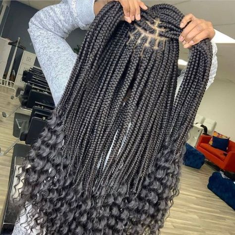 Hairstyles For Holiday Braids, Black Braid Hairstyles, Braids 2023, Holiday Braids, Goddess Braid, Different Curls, Braided Hairstyles For Black Women Cornrows, Braids Ideas, Big Box Braids Hairstyles