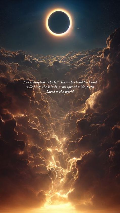 When Icarus Fell, Icarus And The Sun Aesthetic, The Fall Of Icarus Painting, Icarus Wallpaper Aesthetic, Icarus Aesthetic Wallpaper, Greek Mythology Wallpaper Iphone, Icarus And The Sun Wallpaper, Aesthetic Greek Mythology Wallpaper, Icarus Quotes