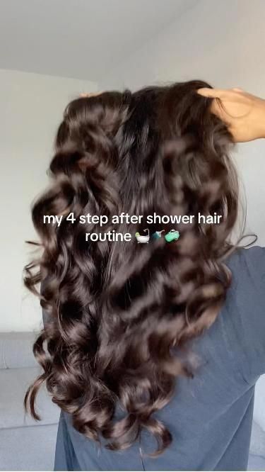 How To Get Healthy Wavy Hair, Natural Wavy Hair Care Routine, Hair Washing Tips For Frizzy Hair, After Hair Wash Tips, Full Hair Care Routine, How To Get A Long Hair, What To Do With Your Hair After Showering, Wavy Shiny Hair, Hair Routine After Shower Tips