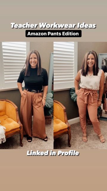 Back To School Teacher Outfits, School Teacher Outfits, Wide Leg Trousers Outfit, Instagram Planning, Trouser Outfit, Paperbag Pants, Teacher Outfit, Teacher Style, Workwear Fashion