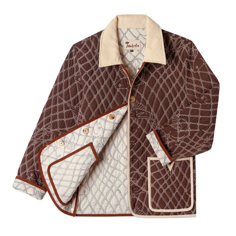 Jackets Eclectic Clothing Style, Net Embroidery, Quilt Jacket, 60 Fashion, Beige Sweater, Big Men, Waterproof Fabric, Quilted Jacket, Decoration Design