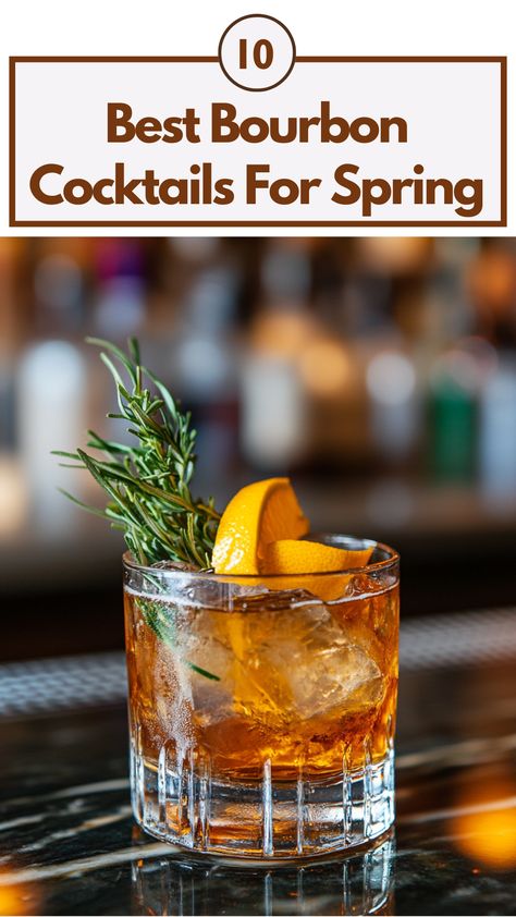 A vibrant bourbon cocktail served in a glass, garnished with fresh citrus and herbs, perfect for enjoying during the spring season. Spring Bourbon Cocktails, Bourbon Drink, Spring Flavors, Best Bourbon, Bourbon Cocktail Recipe, Bulleit Bourbon, Bourbon Cocktail, Bourbon Drinks, Best Bourbons