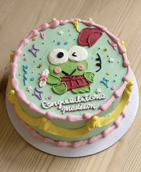 Keroppi Cake, Birthday Cake For Boyfriend, Cake For Boyfriend, Vintage Birthday Cakes, Beautiful Cake Designs, Mini Cakes Birthday, Pretty Birthday Cakes, Cute Birthday Cakes, Unique Cakes