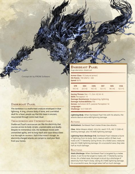 Darkbeast Paarl Darkbeast Paarl, Bloodborne Monsters, Dnd Stats, Dungeon Master's Guide, Dnd Races, Dungeons And Dragons 5e, D D Monsters, Dnd Dragons, Dnd 5e Homebrew