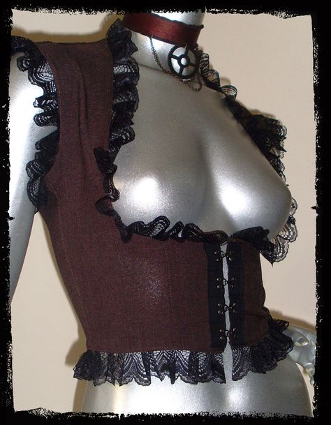 Steampunk Women's Tail Coat by taeliac on DeviantArt Steampunk Vest Women, Underbust Vest Pattern, Underbust Corset Outfit, Underbust Corset Pattern, Vampire Chic, Underbust Vest, Steampunk Womens Fashion, Black Fae, Diy Vest