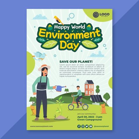 Environment Pubmat, Environment Poster, Poster Reference, Environmental Posters, Concept Poster, Flat World, Infographic Poster, Event Poster Design, Environment Day