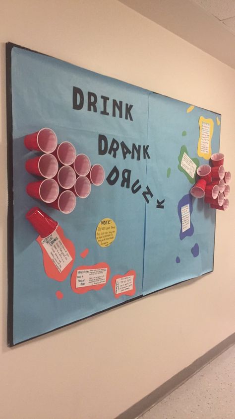 Alcohol Safety Bulletin Board, Alcohol Awareness Bulletin Board, Get To Know Your Ra Bulletin Board, Alcohol Awareness Poster, Bulletin Boards College, Alcohol Bulletin Board, Ra Bulletin Board Ideas, College Event Ideas, Ra Programs