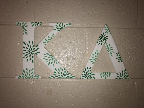 Kappa Delta painted letters Kd Letters Painted, Kappa Delta Letters Painted, Kappa Delta Letters, Kappa Delta Paintings, Big/little Baskets, Big Little Basket, Kappa Delta, Painted Letters, Big Little