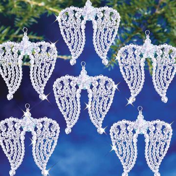 Beaded Craft Kits & Ornament Sets | Mary Maxim Crafts Angel Wing Ornaments, Beaded Angels, Holiday Beading, Angel Crafts, Beaded Christmas Ornaments, Beaded Crafts, Ornament Kit, Bead Kits, Handmade Christmas Ornaments