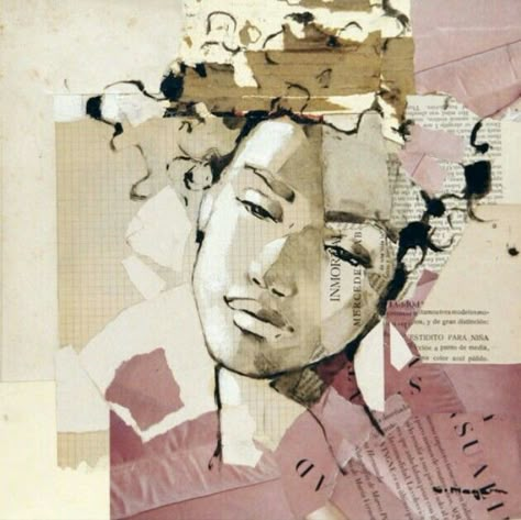 Carme Magem Art, Carme Magem, Mixed Media Portraits, Africa Art Design, Collage Portrait, Newspaper Art, Portraiture Painting, Paper Collage Art, Collage Art Mixed Media