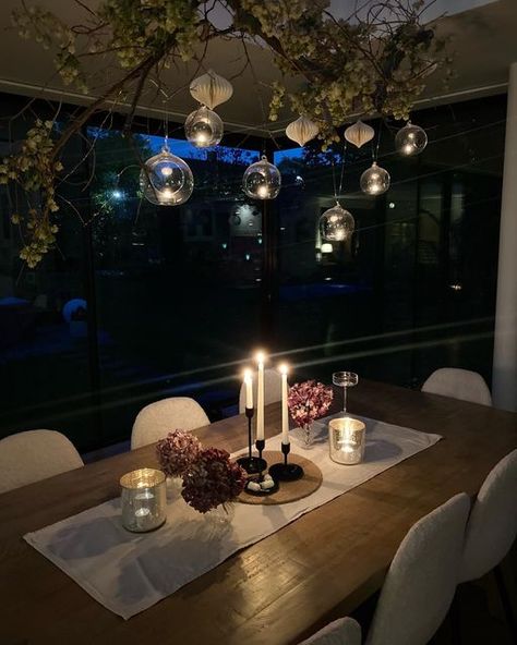 Candle On Dining Table, Taper Candles Dining Table, Dining Table With Candles, Dining Room Table Candles, Candle Dining Table, Candles Dining Table, Candles On Table, Dinner Table Candles, Taper Candle Centerpiece