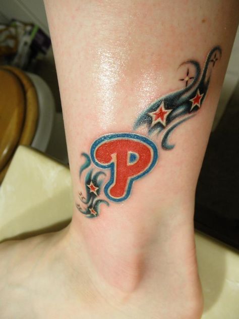 Monica Phillies Tattoo Ideas, Phillies Tattoo, P Tattoo, Philadelphia Phillies, Tattoos For Women, Philadelphia, Tatting, Tattoo Ideas, Baseball