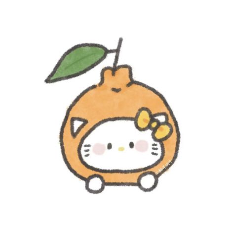 Hello Kitty Orange, 심플한 그림, Orange Icons:), Sweet Drawings, Cute Easy Doodles, Duos Icons, Hello Kit, Hello Kitty Drawing, Sanrio Wallpaper