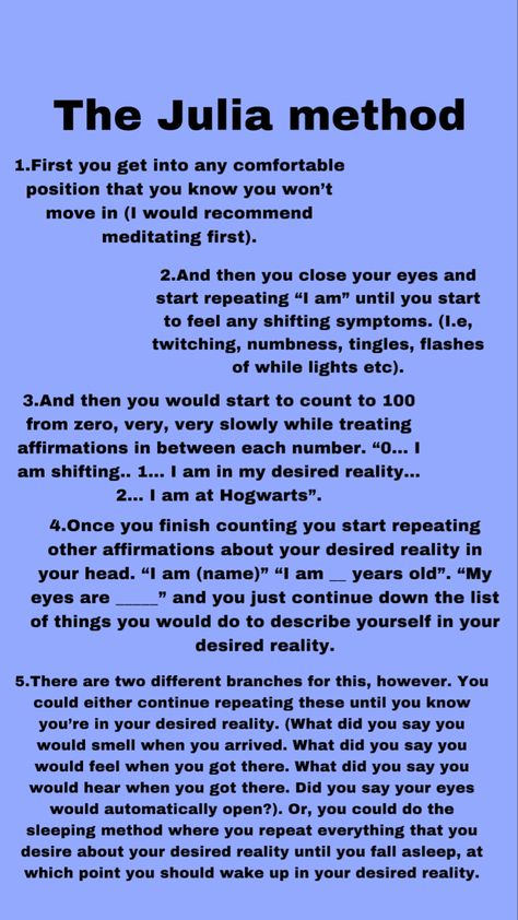 Julia Method Shifting, Julia Method, Shifting Methods, Shifting Realities, Scripting Ideas, Counting To 100, Monster Crafts, Create Reality, How To Manifest