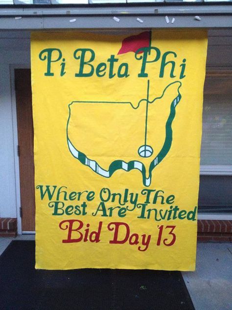 Pi Beta Phi NC Delta Sorority Recruitment Themes, Sorority Themes, Theta Chi, Recruitment Themes, Sorority Sugar, Diamonds In The Sky, Bid Day Themes, Golf Theme, Alpha Gamma Delta