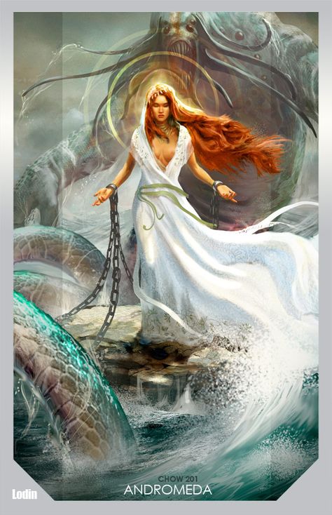 Andromeda Andromeda Art Greek Mythology, Andromeda Goddess, Andromeda Greek Mythology, Amphitrite Goddess Art, Thetis Goddess, The Odyssey Art Greek Mythology, Amphritite Goddess Of The Sea, Gods And Monsters, Design Quotes Art