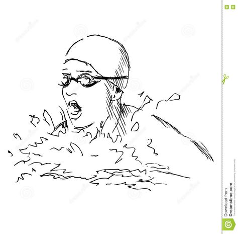 Illustration about Hand sketch head swimmer. Vector illustration. Illustration of sketch, aquatic, diving - 71878276 Swimmer Illustration, Swimming Drawing, Swimming Pool Photography, Sketch Head, People Swimming, Head Illustration, Sports Drawings, Simple Flyer, Orange Book