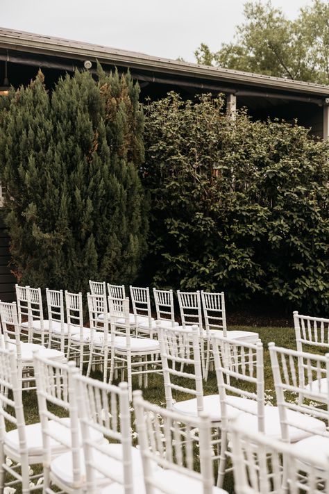 Throwing it back to a summer wedding at The Cordelle, where the clean lines of our white chiavari chairs pop against the greenery of the garden 🌿 Outdoor Wedding Ceremony Seating, Simple Garden Wedding, Chiavari Chairs Wedding, The Cordelle, Chairs Wedding, Chivari Chairs, Wedding Ceremony Seating, Aisle Markers, Wedding Aisle Decorations