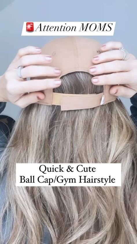 Ballcap Hairstyles Cute, Ballcap Hairstyles, Ball Cap Hairstyles, Cap Hairstyles, Quick Updos, Gym Hairstyles, Perfect Hairstyle, Mom Hairstyles, Hair Tutorials Easy