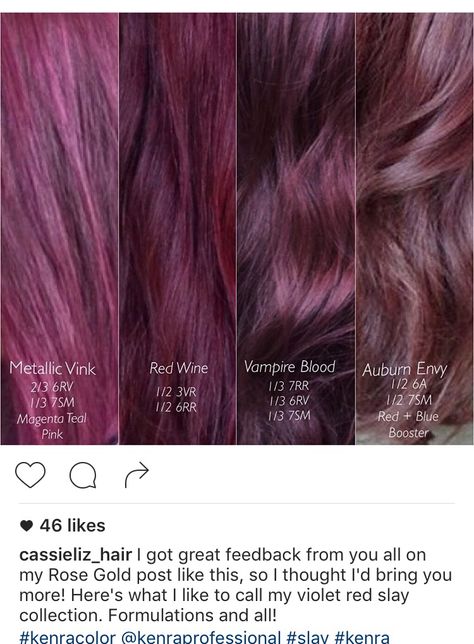 Plum Hair Color Formula, Dark Plum Hair Color, Dark Plum Hair, Plum Hair Color, Red Violet Hair, Kenra Color, Hair Color Plum, Plum Hair, Hair Color Formulas