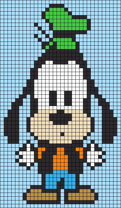 Alpha pattern #105898 variation #194216 | BraceletBook Goofy Disney, Funny Keychain, Pixel Art Templates, Alpha Patterns, Friendship Bracelet Patterns, Dog Friends, Bracelet Patterns, Pixel Art, Pet Dogs