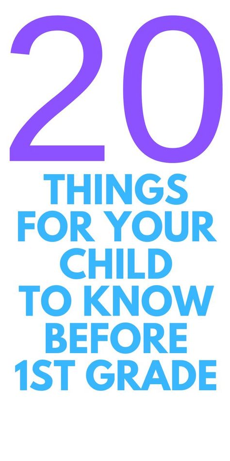 20 Things for your Child to know Before 1st Grade Wondering what you child should do to prepare for 1st grade? Here are 20 things they should know. Preschool Assessment Forms, Kindergarten Curriculum Map, Homeschooling First Grade, Activities For 1st Graders, Ready For First Grade, First Grade Curriculum, Elementary School Activities, Kindergarten Homeschool Curriculum, First Grade Lessons