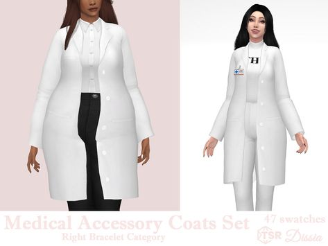 Sims 4 Lab Coat Accessory, Sims 4 Cc Scientist Coat, Sims 4 Cc Scientist Outfit, Medical Sims 4 Cc, Ts4 Scientist Cc, Ts4 Medical Cc, Ts4 Doctor Cc, Sims 4 Greys Anatomy Cc, Sims 4 Cc Nurse Outfit