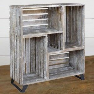 Crate Bookcase, Diy Cabinet, Rustic Bookcase, Repurposed Decor, Wood Furniture Plans, Woodworking Cabinets, Woodworking Toys, Woodworking Joinery, Small Woodworking Projects